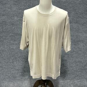 Cutter & Buck Shirt Mens XL Beige Silk Cotton Crewneck Short Sleeve Tee Casual